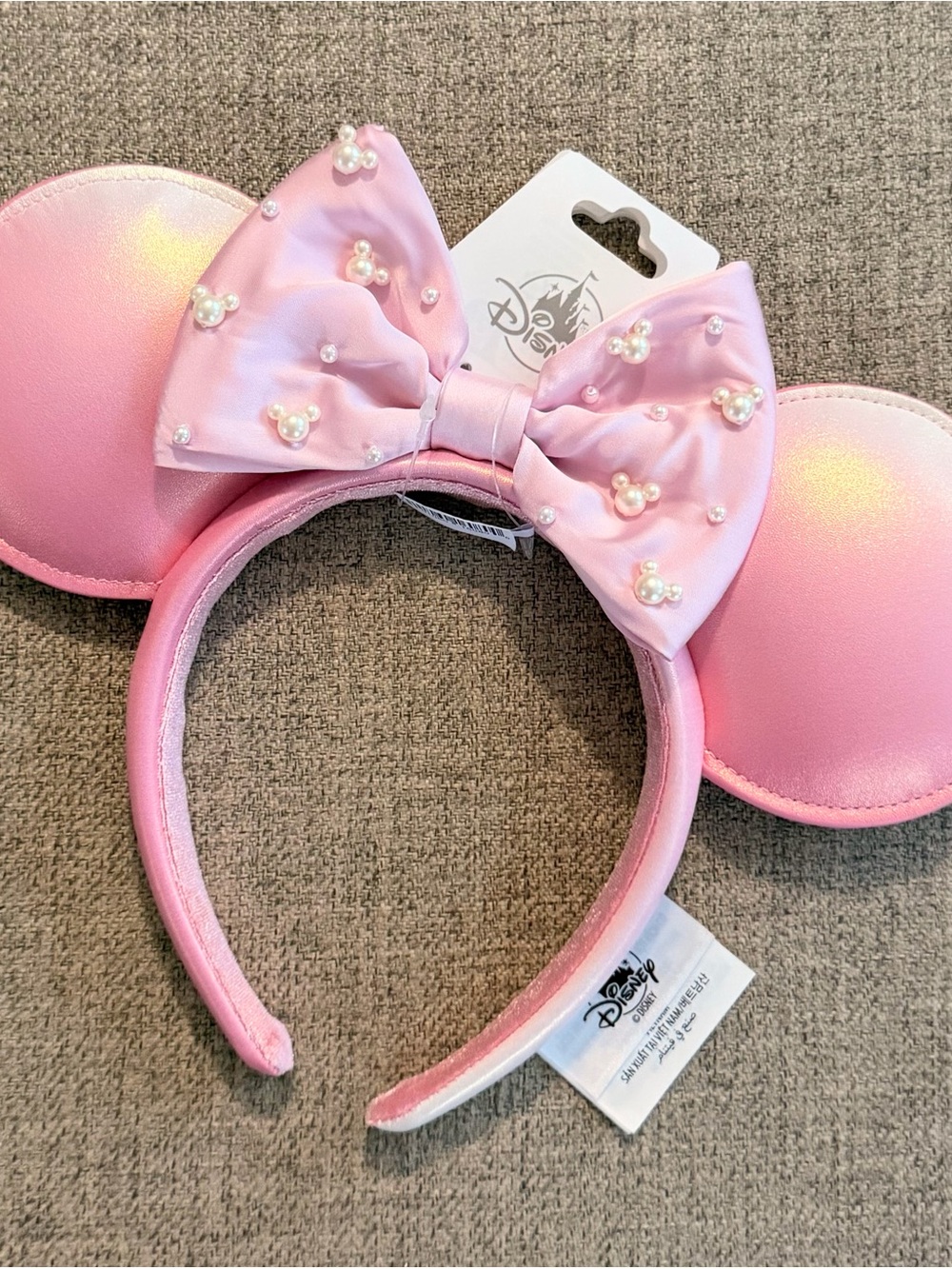 Disney Parks Pink Ombré Ears with Mickey Pearls